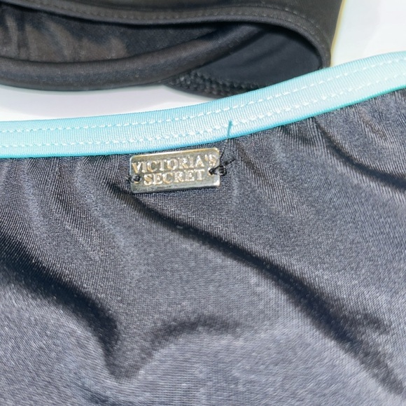2/$30 Victoria’s Secret Black / Teal Swimsuit Set 36D Top and Skirt bottom Sz S - Picture 4 of 7